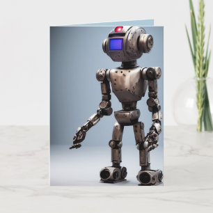 Tarjeta de felicitación RETRO ROBOT BIRTHDAY SCI-F