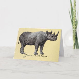 Tarjeta de felicitación Rhino Vintage