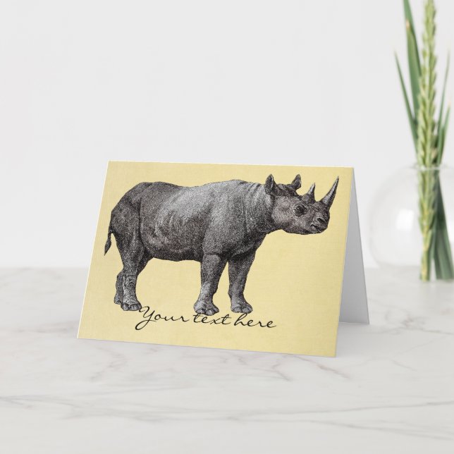 Tarjeta de felicitación Rhino Vintage (Anverso)