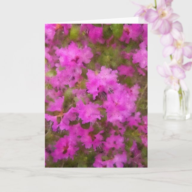 Tarjeta de Felicitación - Rhododrons Morados (Orquídea)