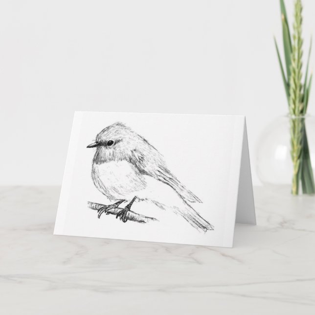 Tarjeta de felicitación Robin Blank del Rosa (Anverso)