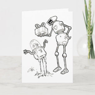 Tarjeta de felicitación Robot - de un nerd a otro