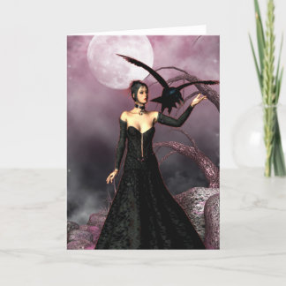 Tarjeta de felicitación roja de la fantasía de la