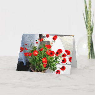 Tarjeta de felicitación roja de la foto de las
