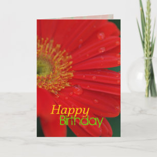 Tarjeta de felicitación roja del feliz cumpleaños