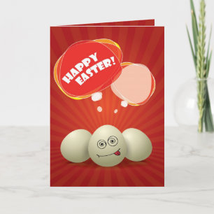 Tarjeta de felicitación roja feliz divertida de