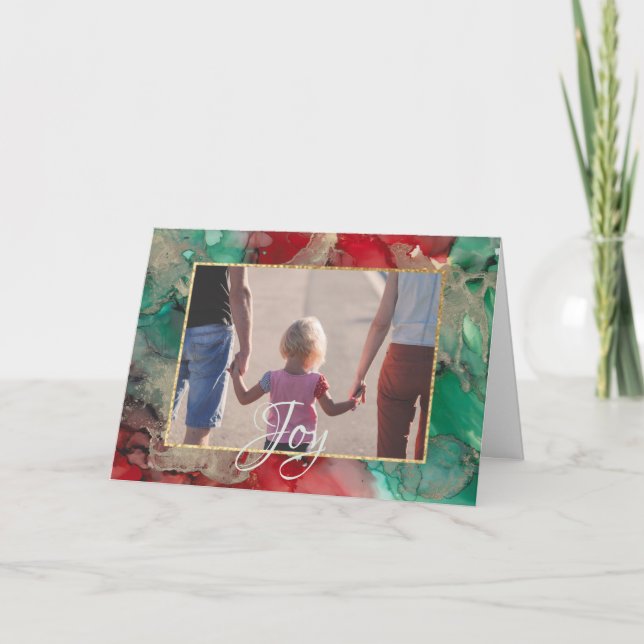 Tarjeta de felicitación "Rojos y Verdes" para navi (Anverso)