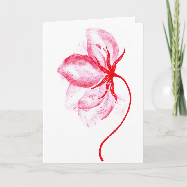 Tarjeta de felicitación romántica de flores con be (Anverso)