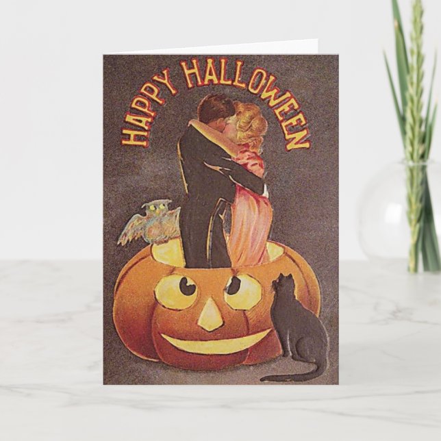 Tarjeta de felicitación romántica de Halloween del (Anverso)