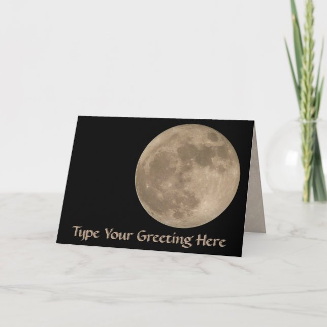 Tarjeta de felicitación Romántica Full Moon Blank (Anverso)
