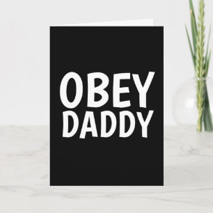 Tarjeta de felicitación romántica Kinky OBEY DADDY