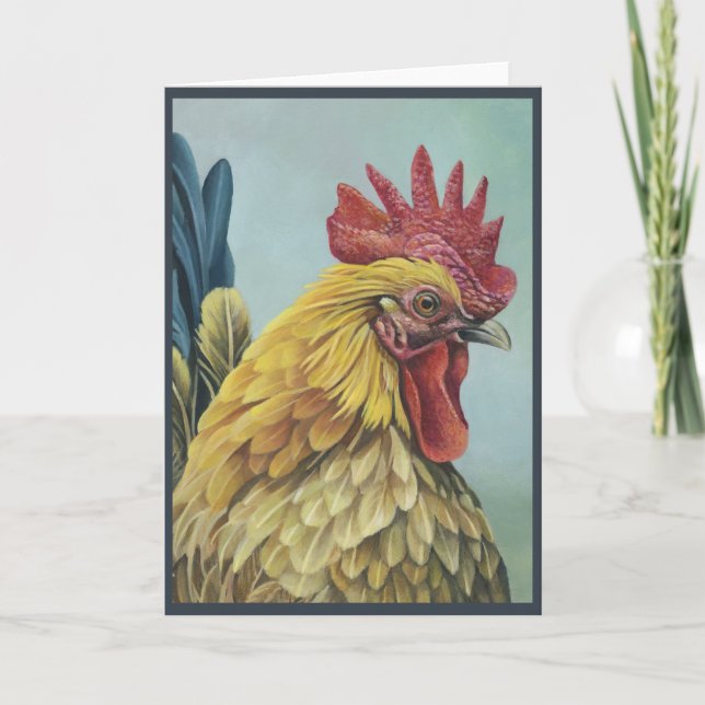 Tarjeta de felicitación "Rooster 1" (Anverso)