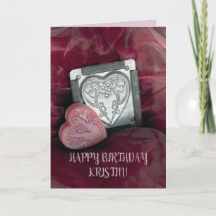 Tarjeta de felicitación rosa CUMPLEAÑOS personaliz