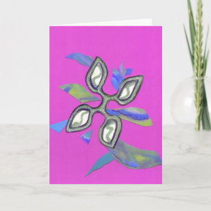 Tarjeta de felicitación rosa de borde corto