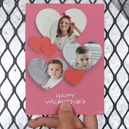 Tarjeta de felicitación rosa de Collage de fotos d