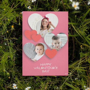 Tarjeta de felicitación rosa de Collage de fotos d