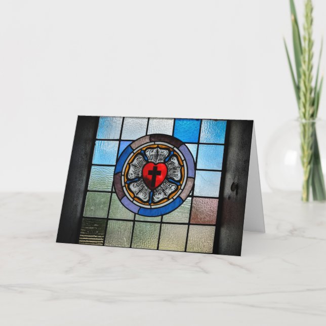Tarjeta de felicitación - rosa de Luther (Anverso)