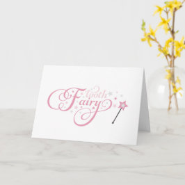 Tarjeta de felicitación rosa doblada de Hada de lo