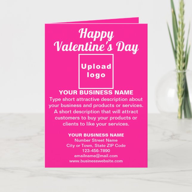 Tarjeta de felicitación rosa doblada del Día de Sa (Anverso)