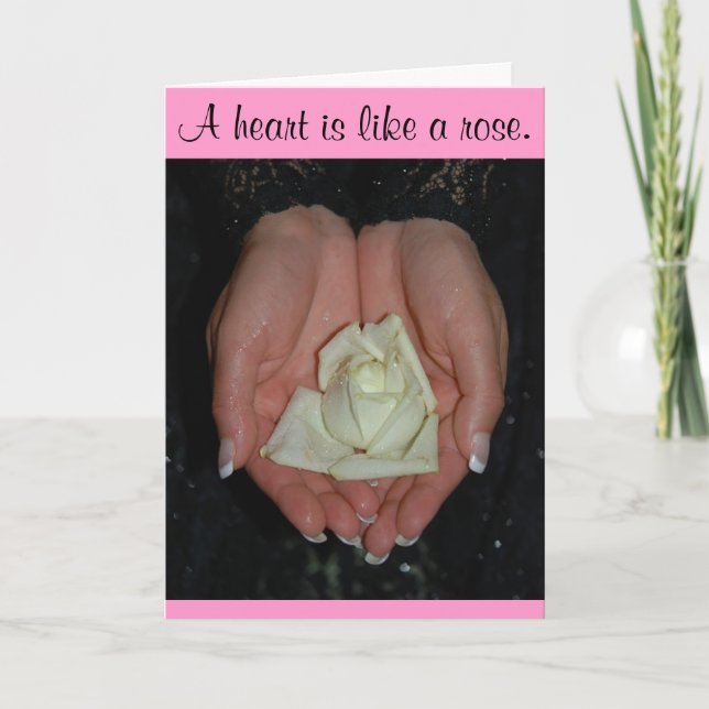 Tarjeta de felicitación Rosa el día de San Valentí (Anverso)