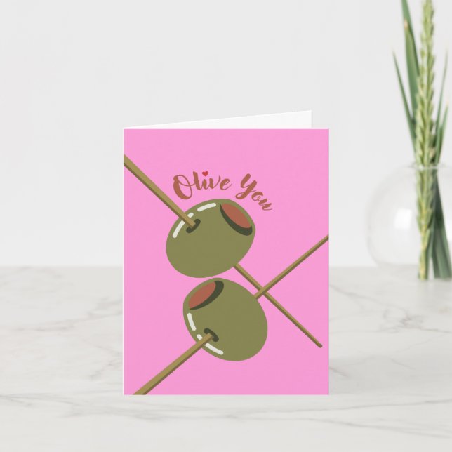 Tarjeta de Felicitación Rosa Olivo Te Ama (Anverso)