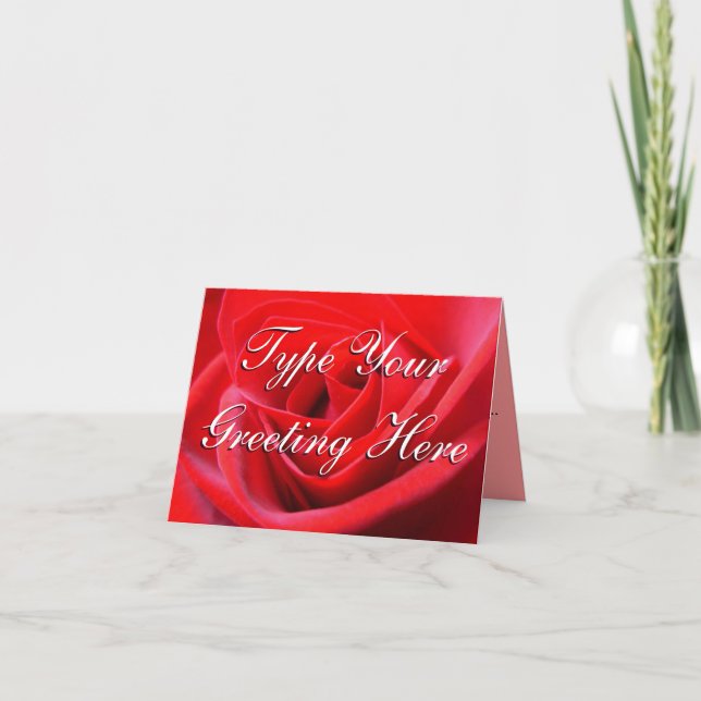 Tarjeta de felicitación Rosa Red Rose Personalizad (Anverso)