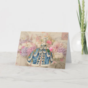 Tarjeta de felicitación rosada del Hydrangea de