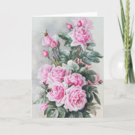 Tarjeta de felicitación rosada del ramo de los