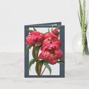 Tarjeta de felicitación rosada oscura de los
