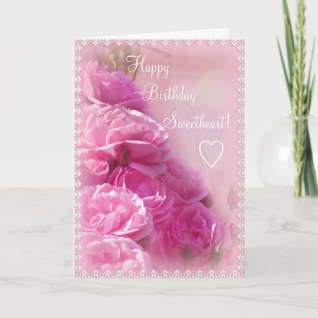 Tarjeta de felicitación rosada texturizada del (Anverso)
