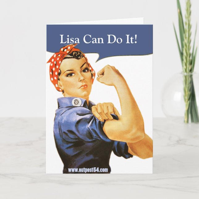 Tarjeta de felicitación Rosie Riveter (Anverso)
