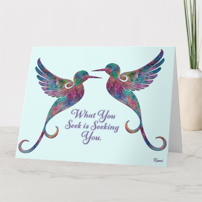 Tarjeta de felicitación Rumi - Lo que busca es (Anverso)