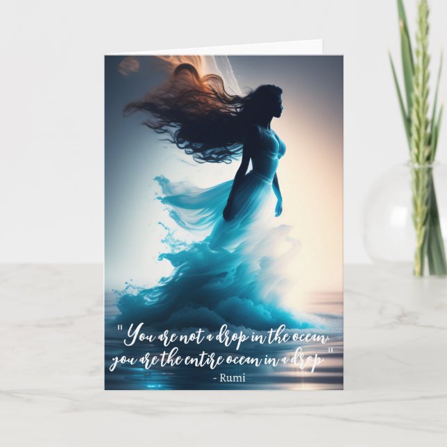 Tarjeta de felicitación Rumi Ocean Quote Dreamscap (Anverso)