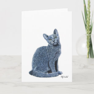 Tarjeta de felicitación rusa azul - para los