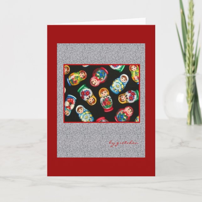 Tarjeta de felicitación rusa de las muñecas de la (Anverso)
