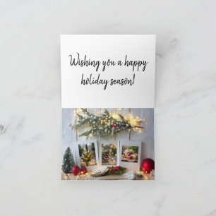 Tarjeta de felicitación Rustic Holiday de 3 imágen