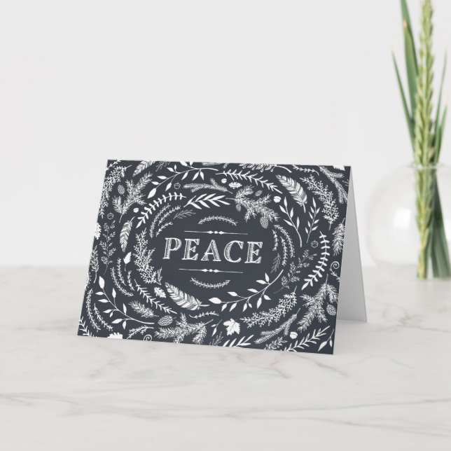 Tarjeta de felicitación Rustic Winter Holiday (Anverso)