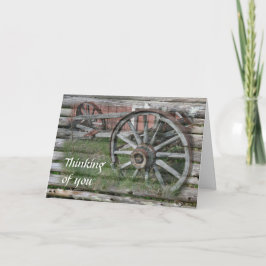 Tarjeta de felicitación Rústica de Ruedas de Vagón