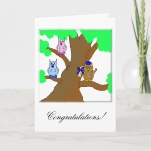 Tarjeta de felicitación sabia del búho