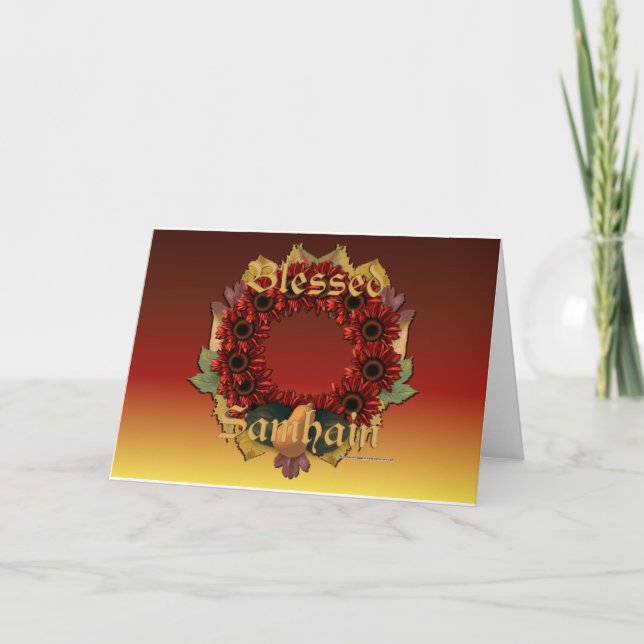 Tarjeta de felicitación Samhain Wreath (Anverso)