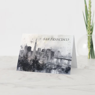 Tarjeta de felicitación San Francisco en blanco y