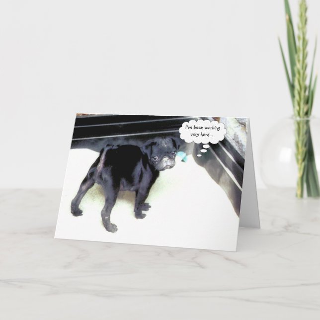 Tarjeta de felicitación Sandy Pug Happy Birthday (Anverso)