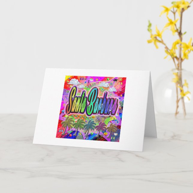 Tarjeta de felicitación Santa Barbara Vista Expres (flor amarilla)