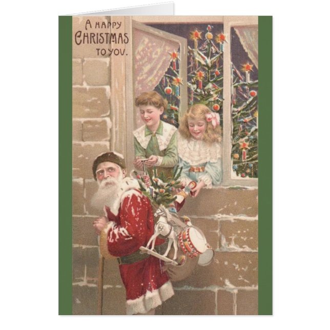 Tarjeta de felicitación Santa Greeting para Navida (Frente)