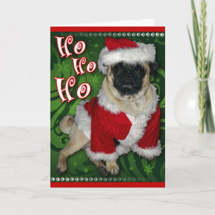 Tarjeta de felicitación Santa Pug