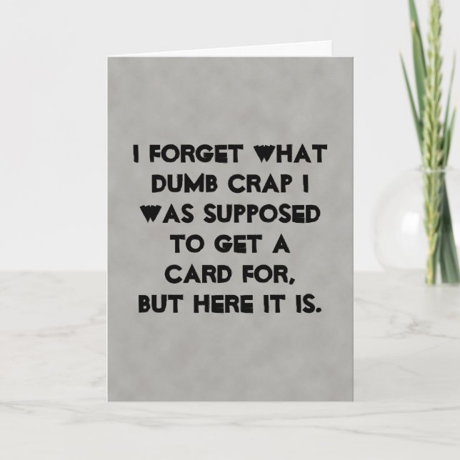 Tarjeta de felicitación sarcástica para todos los  (Anverso)