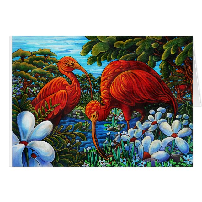 Tarjeta de felicitación Scarlet Ibis (Anverso (Horizontal))