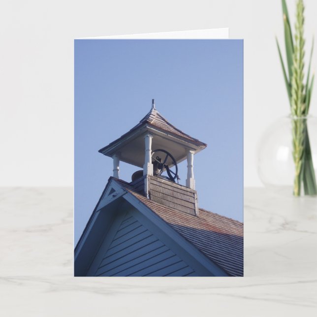 Tarjeta de felicitación "Schoolhouse Belltower" (Anverso)
