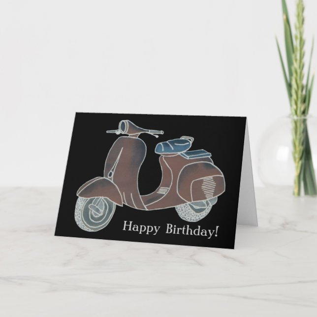 Tarjeta de felicitación Scooter (Anverso)