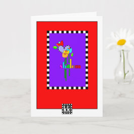 Tarjeta de felicitación Shalom con flores estiliza